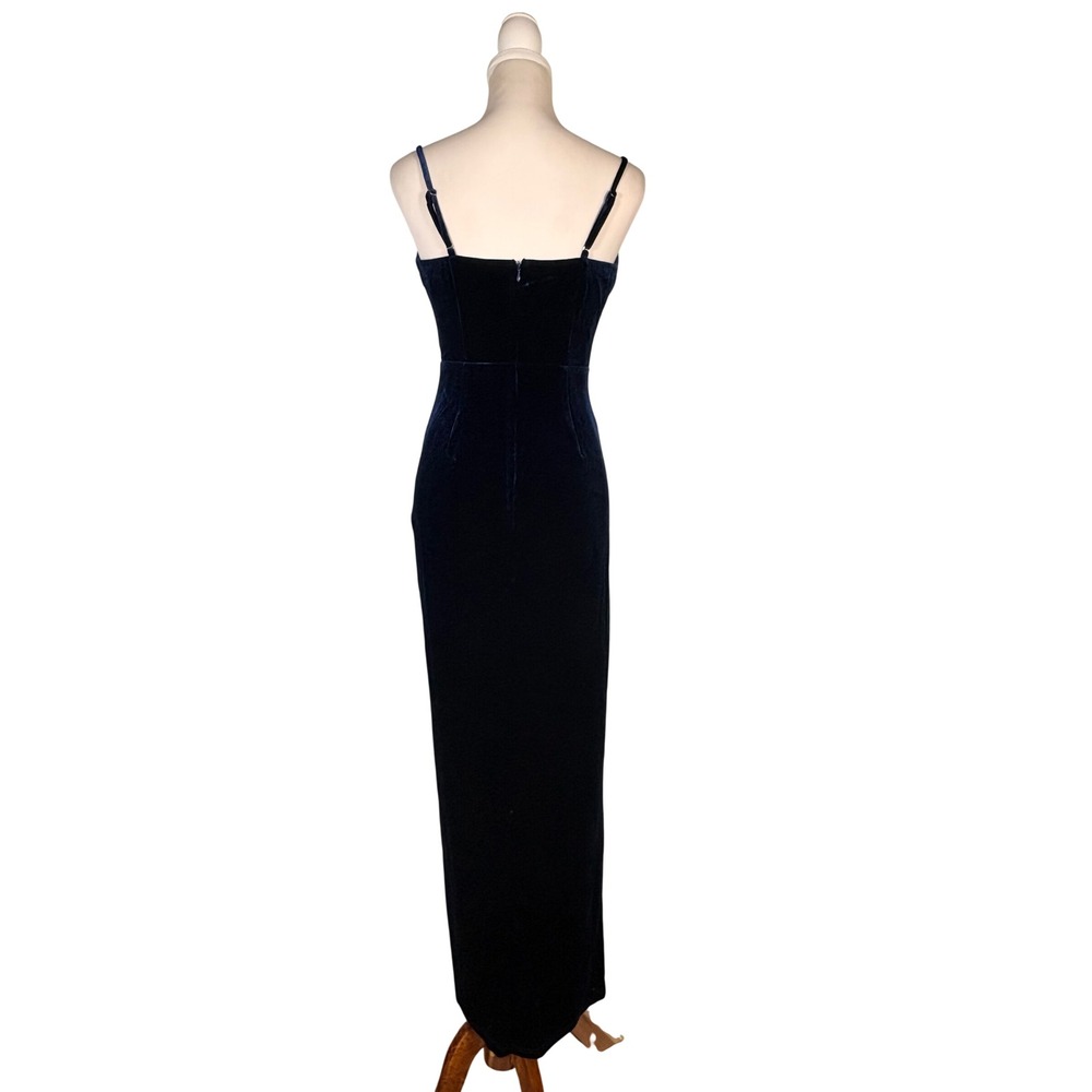 Lulus Graceful Glamour Navy Blue Velvet Maxi Dress S NWT Sexy Sirencore Elegant - Picture 6 of 8
